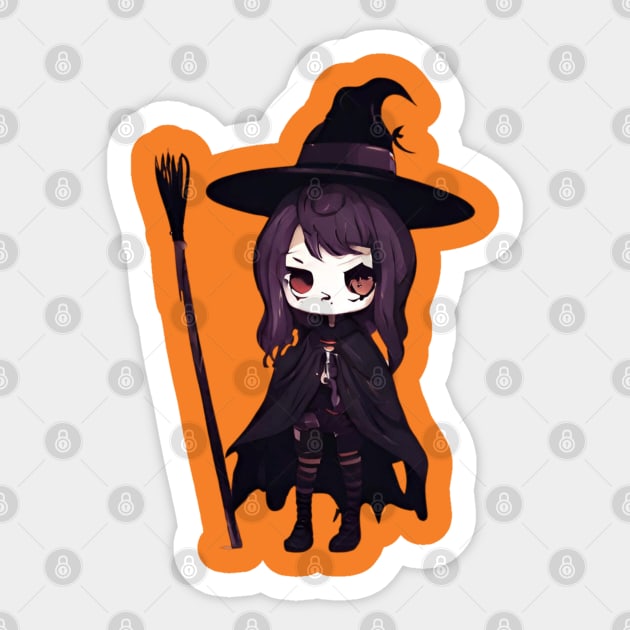 Horror anime characters Witches and broomsticks Sticker by Whisky1111